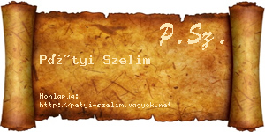 Pétyi Szelim névjegykártya